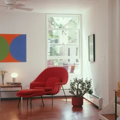 Eero Saarinen Womb Lounge Chair & Ottoman by Knoll