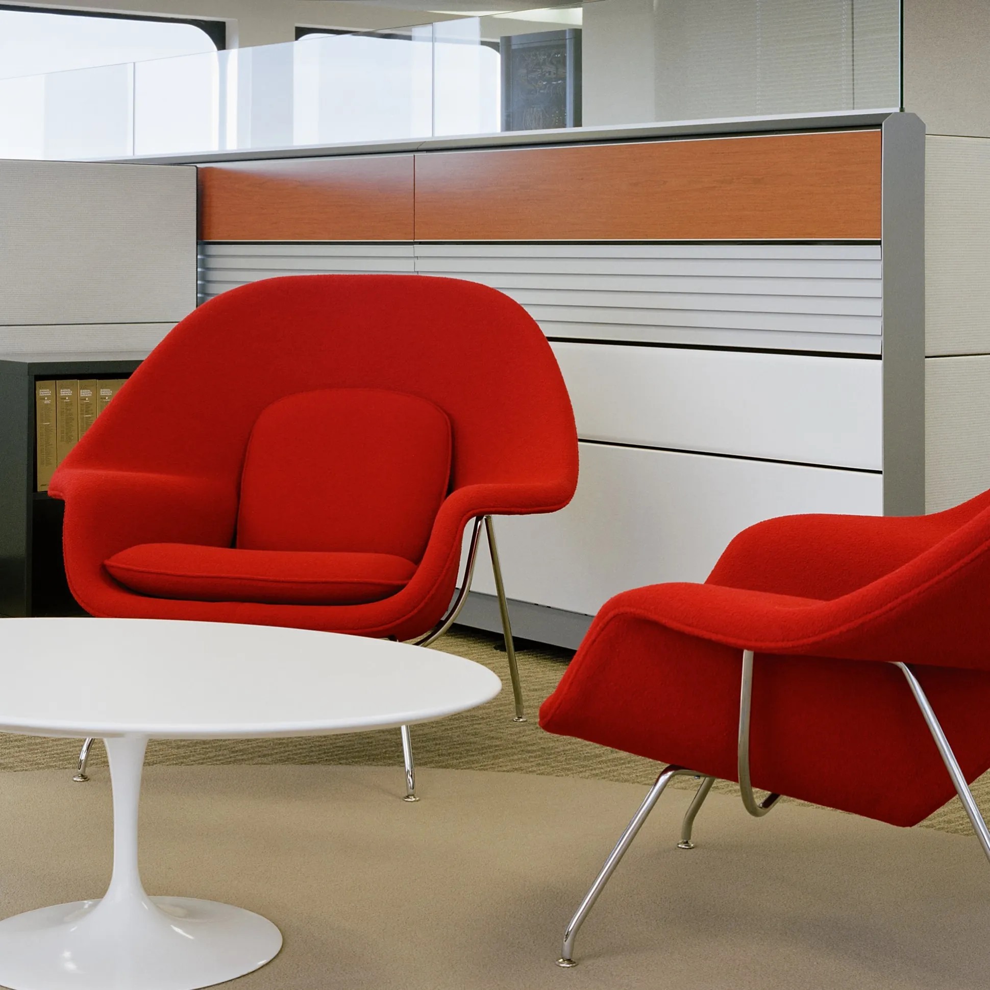 Eero Saarinen Womb Lounge Chair & Ottoman by Knoll