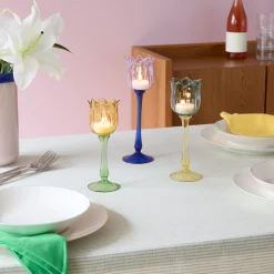 Eternal Blossom Glass Tea Light Holder