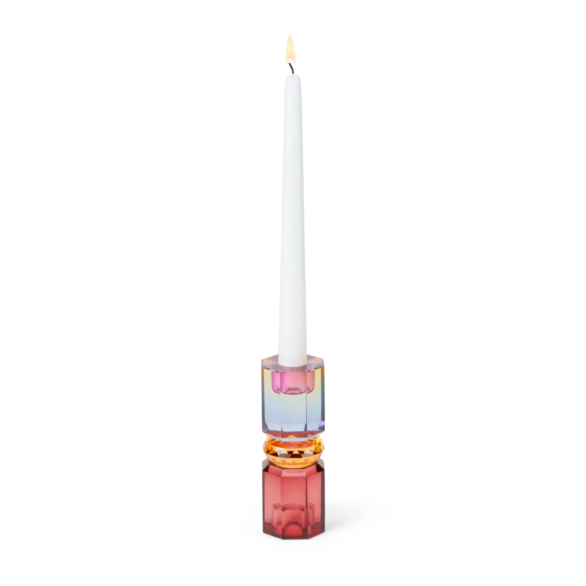 Faceted Crystal Candle Holder