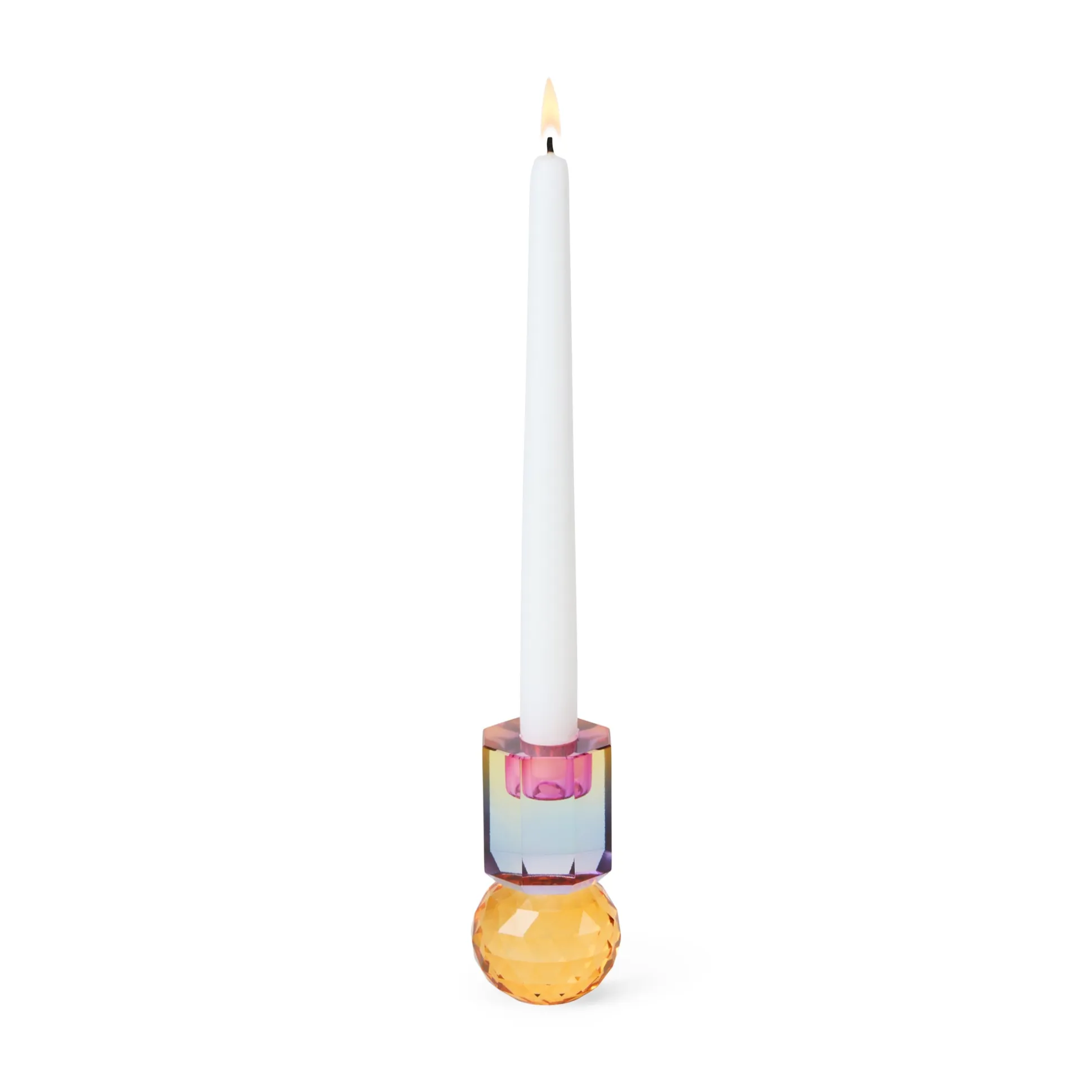 Faceted Crystal Candle Holder