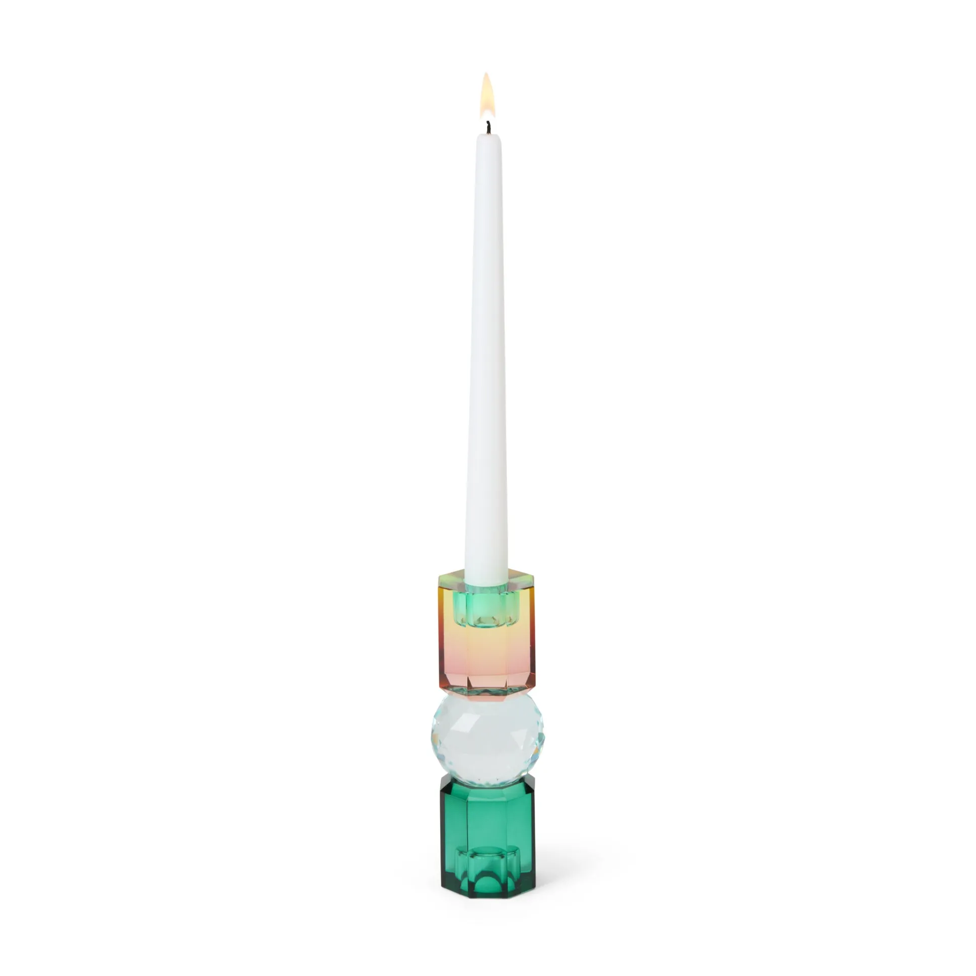 Faceted Crystal Candle Holder