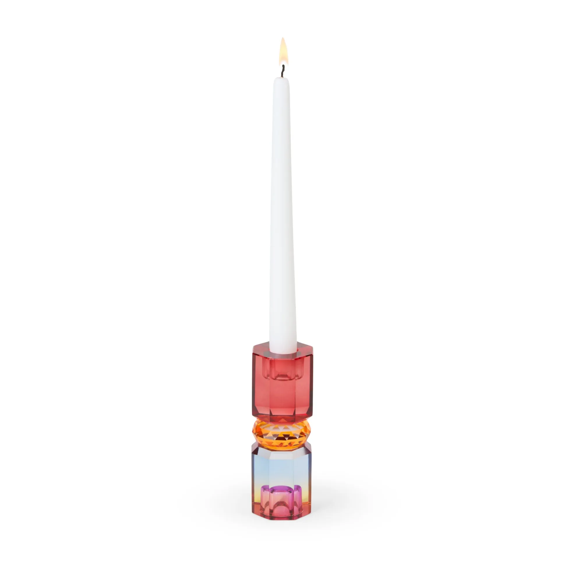 Faceted Crystal Candle Holder