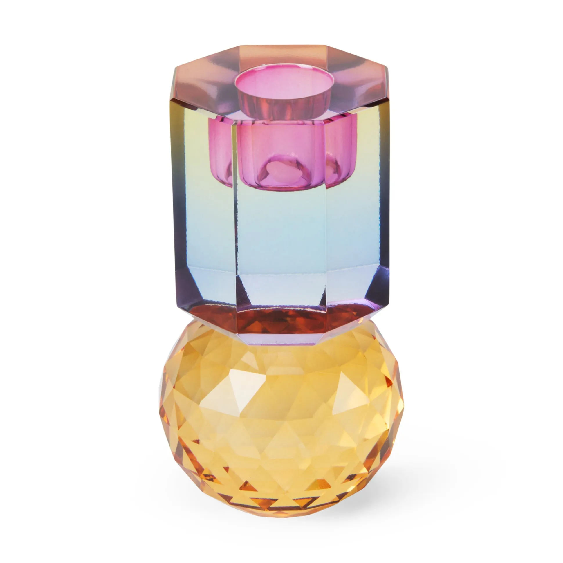 Faceted Crystal Candle Holder