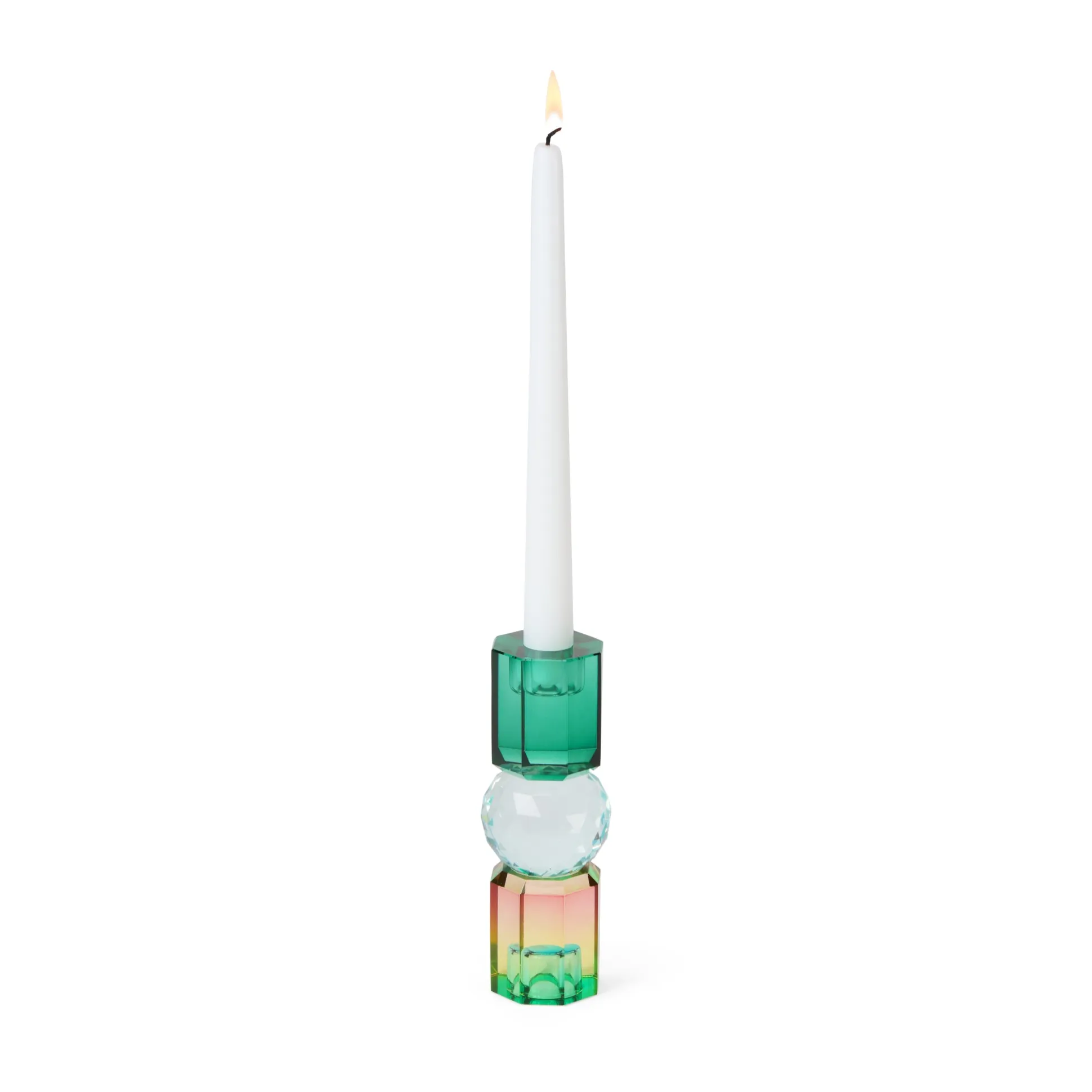 Faceted Crystal Candle Holder