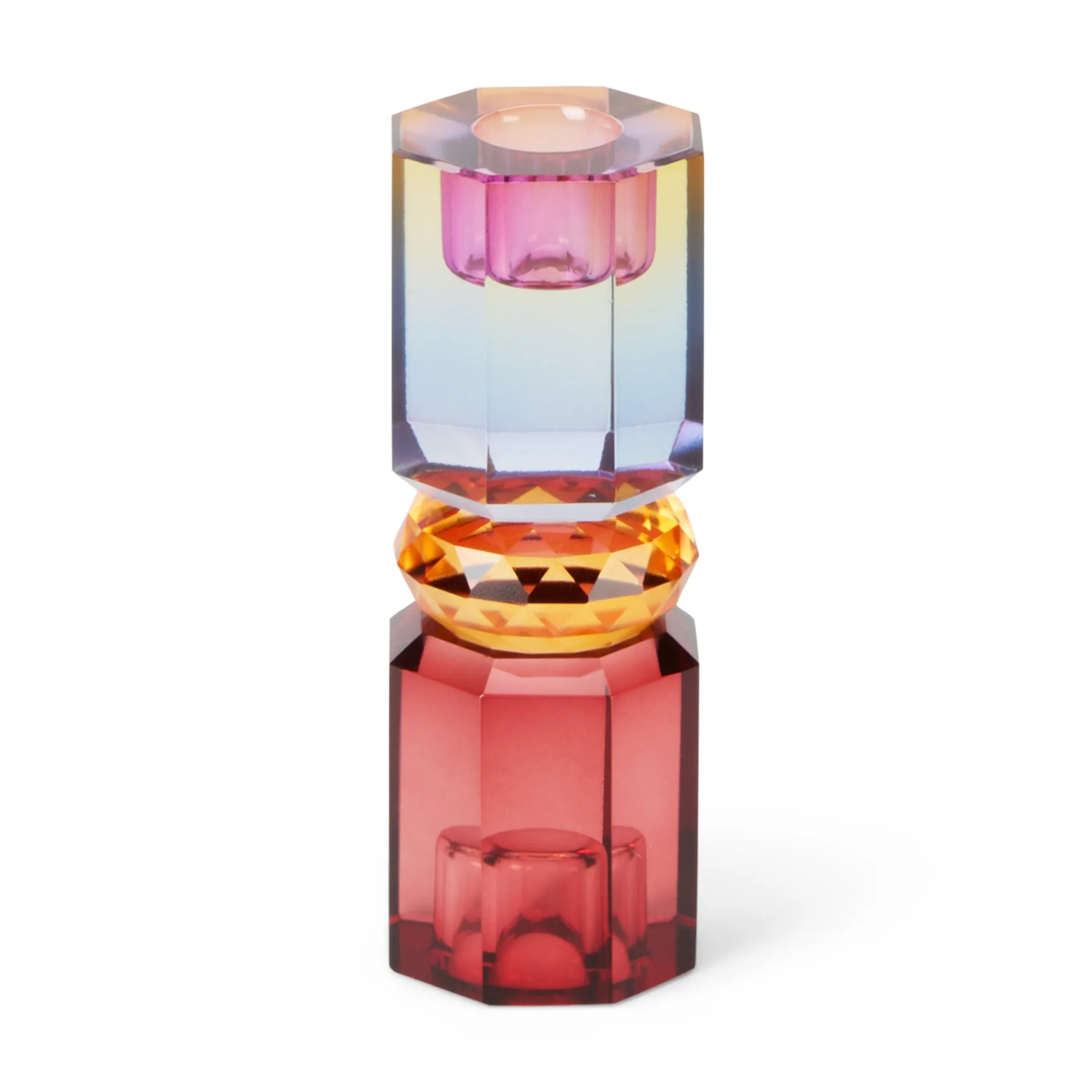 Faceted Crystal Candle Holder