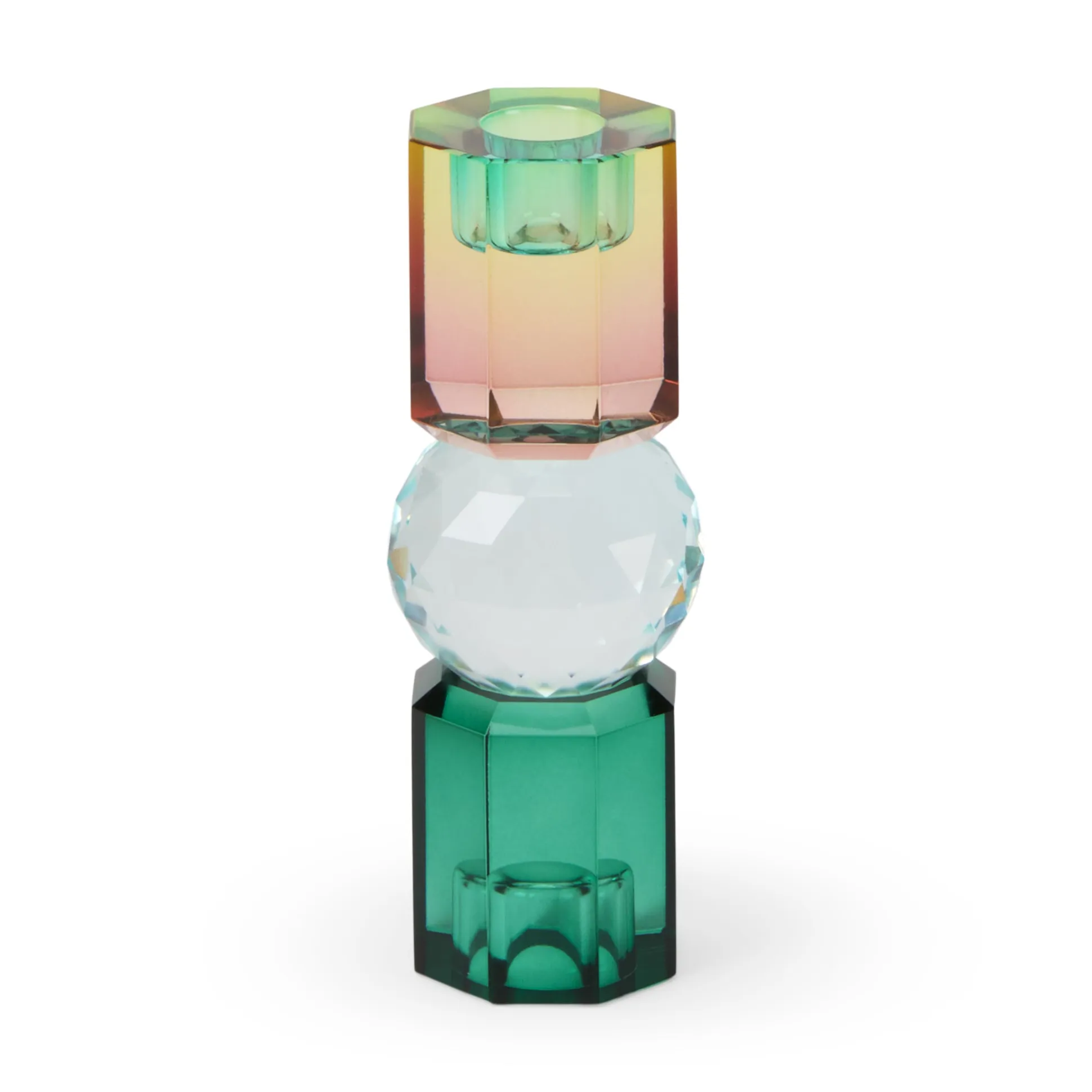 Faceted Crystal Candle Holder