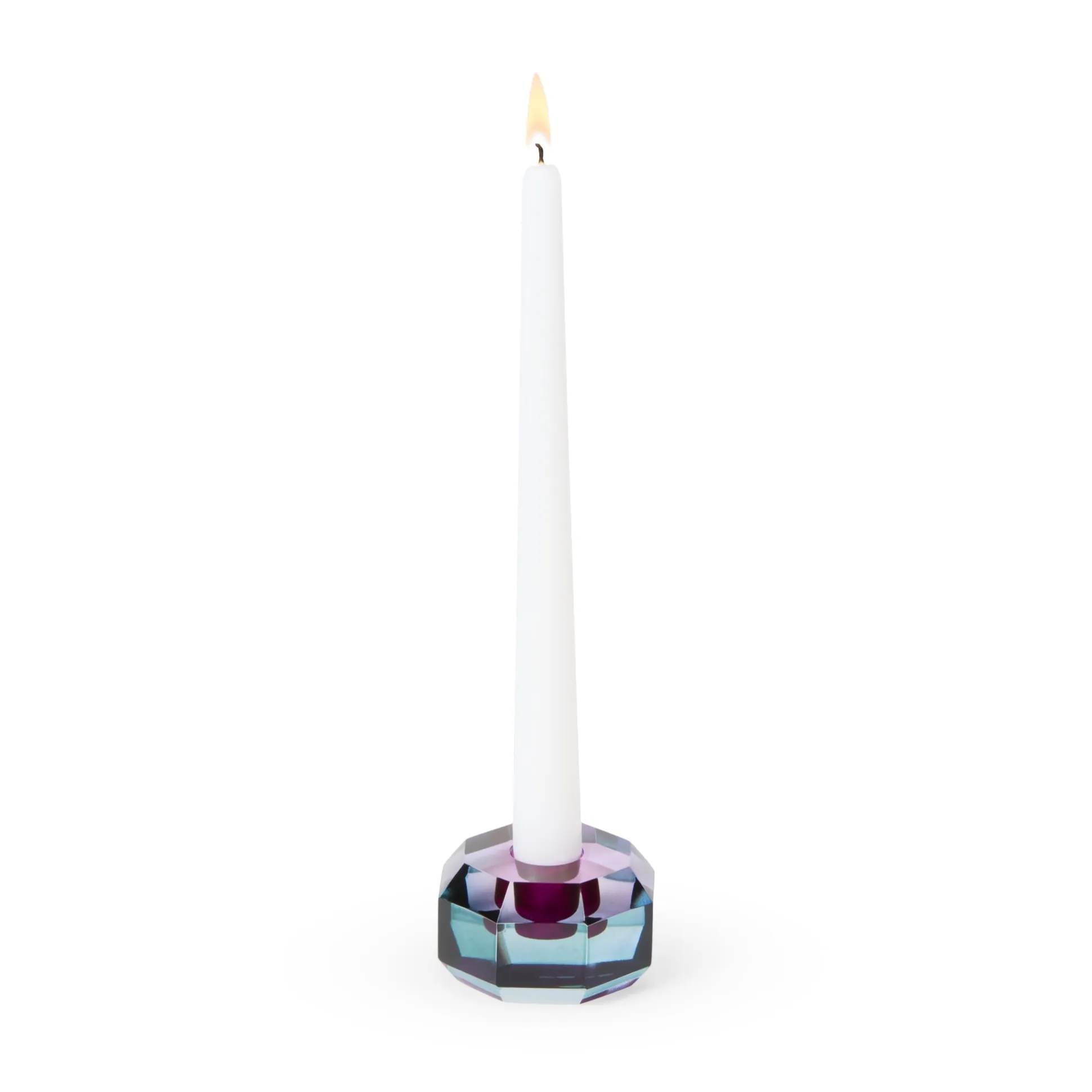 Faceted Octagon Crystal Candleholder