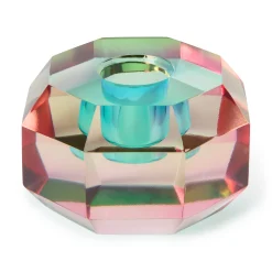 Faceted Octagon Crystal Candleholder