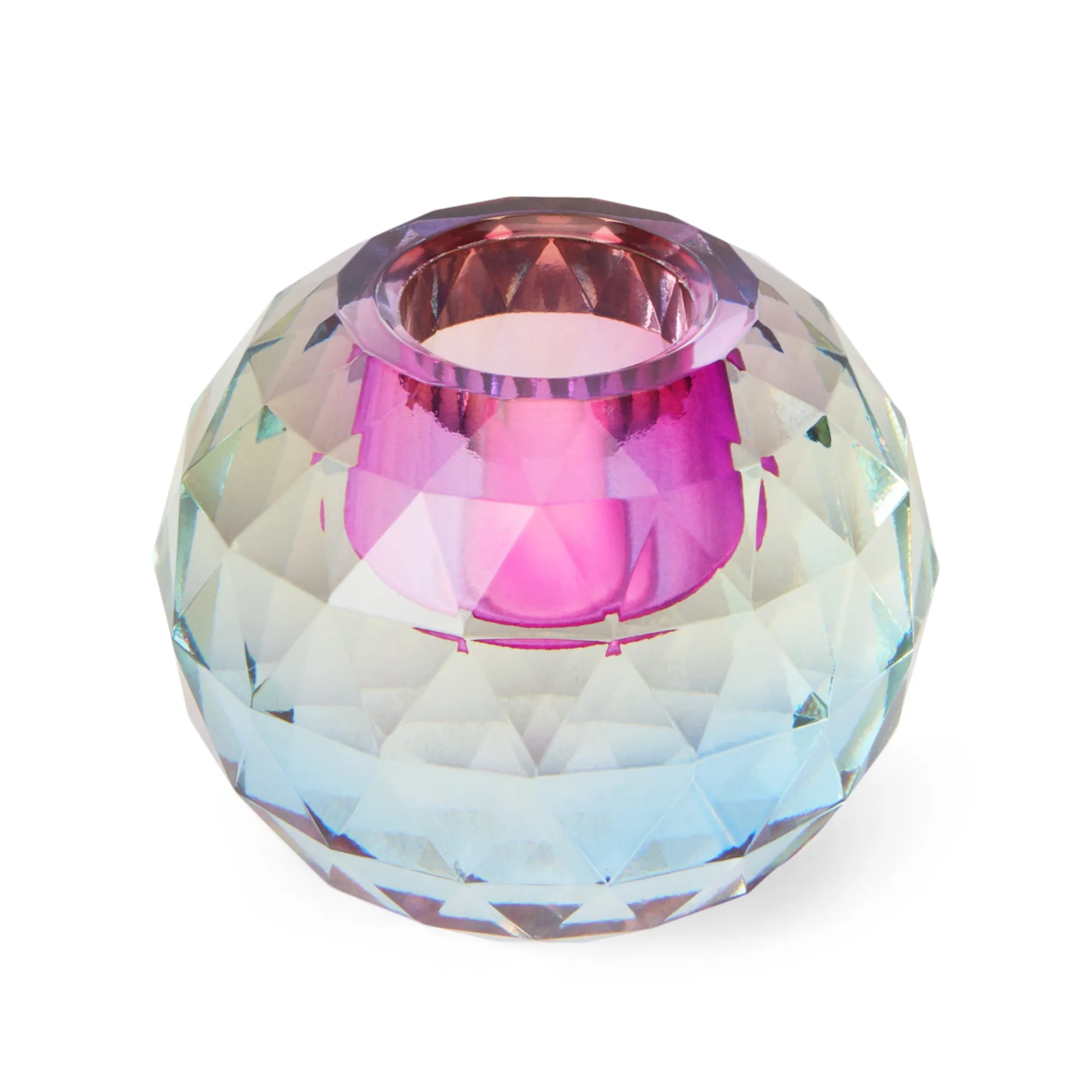 Faceted Orb Crystal Candleholder