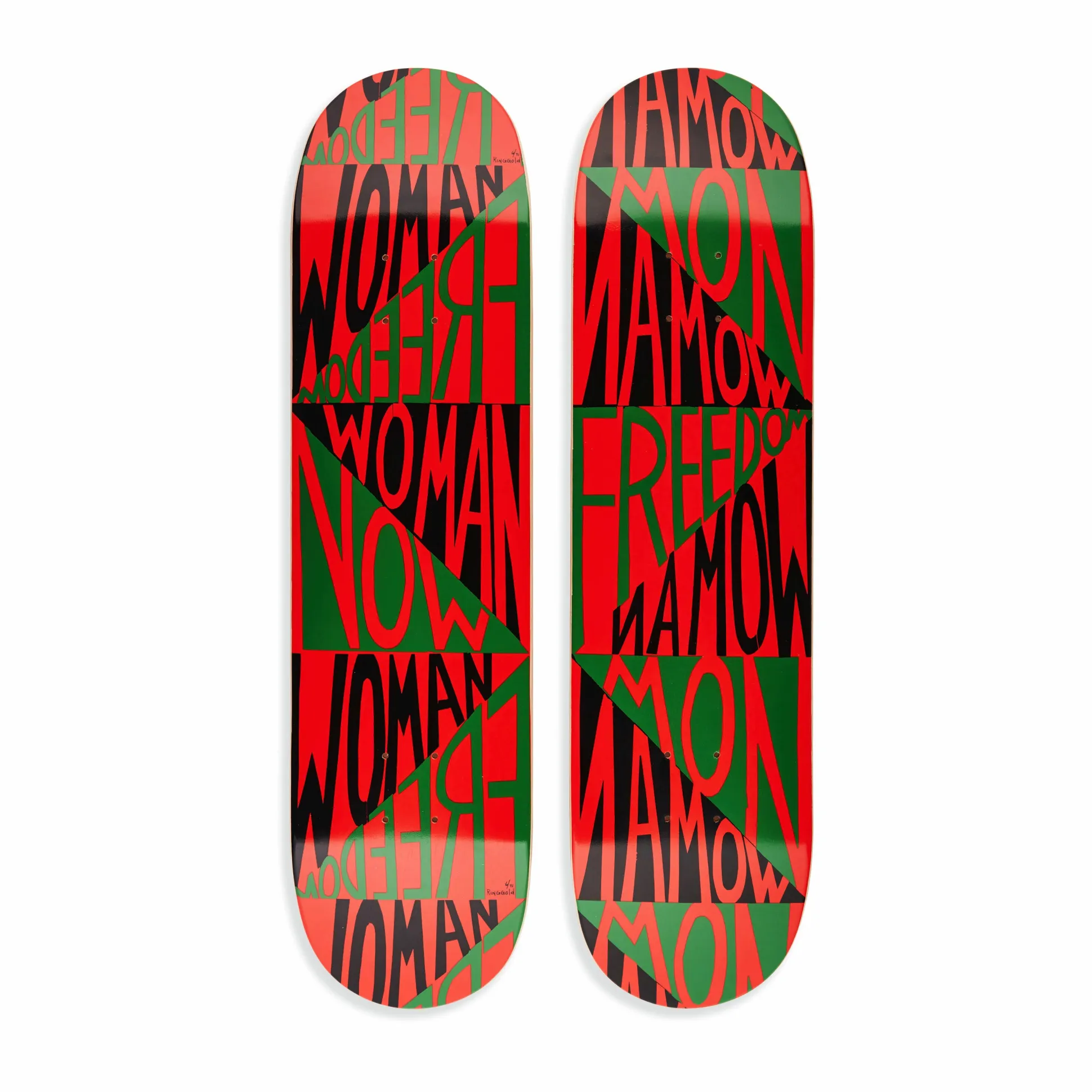Faith Ringgold Woman Freedom Now Skateboard Diptych