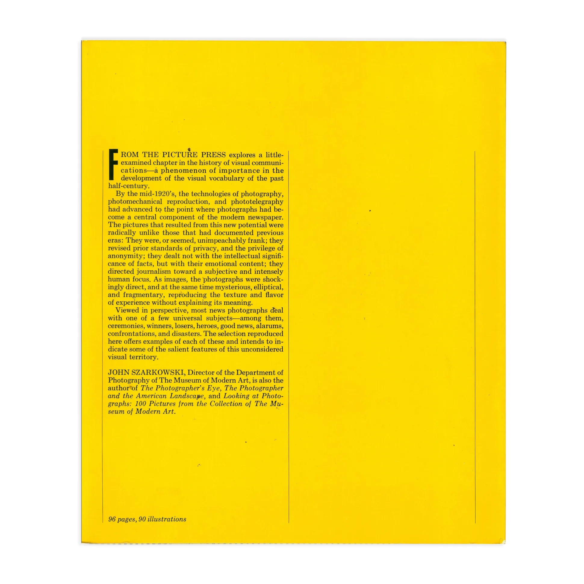 From the Picture Press by John Szarkowski - Paperback