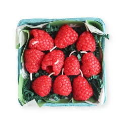 Fruit Beeswax Party Candles - Raspberries S/8
