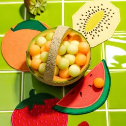 Fruit Salad Linen Cocktail Napkins - Set of 4