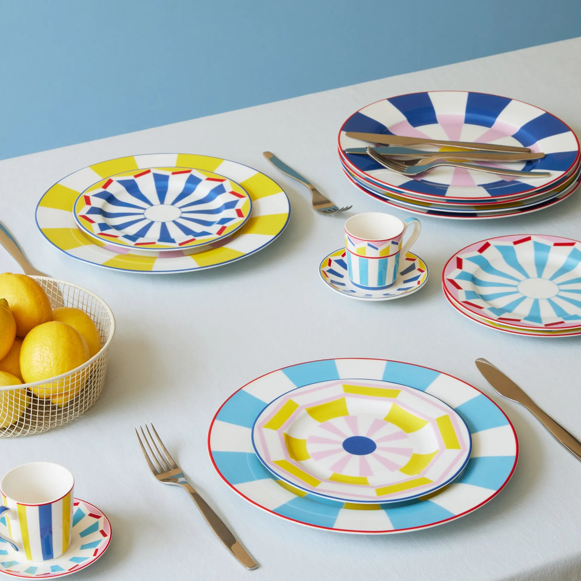 Geocromia Porcelain Dinnerware - Dessert Plate Set of 4