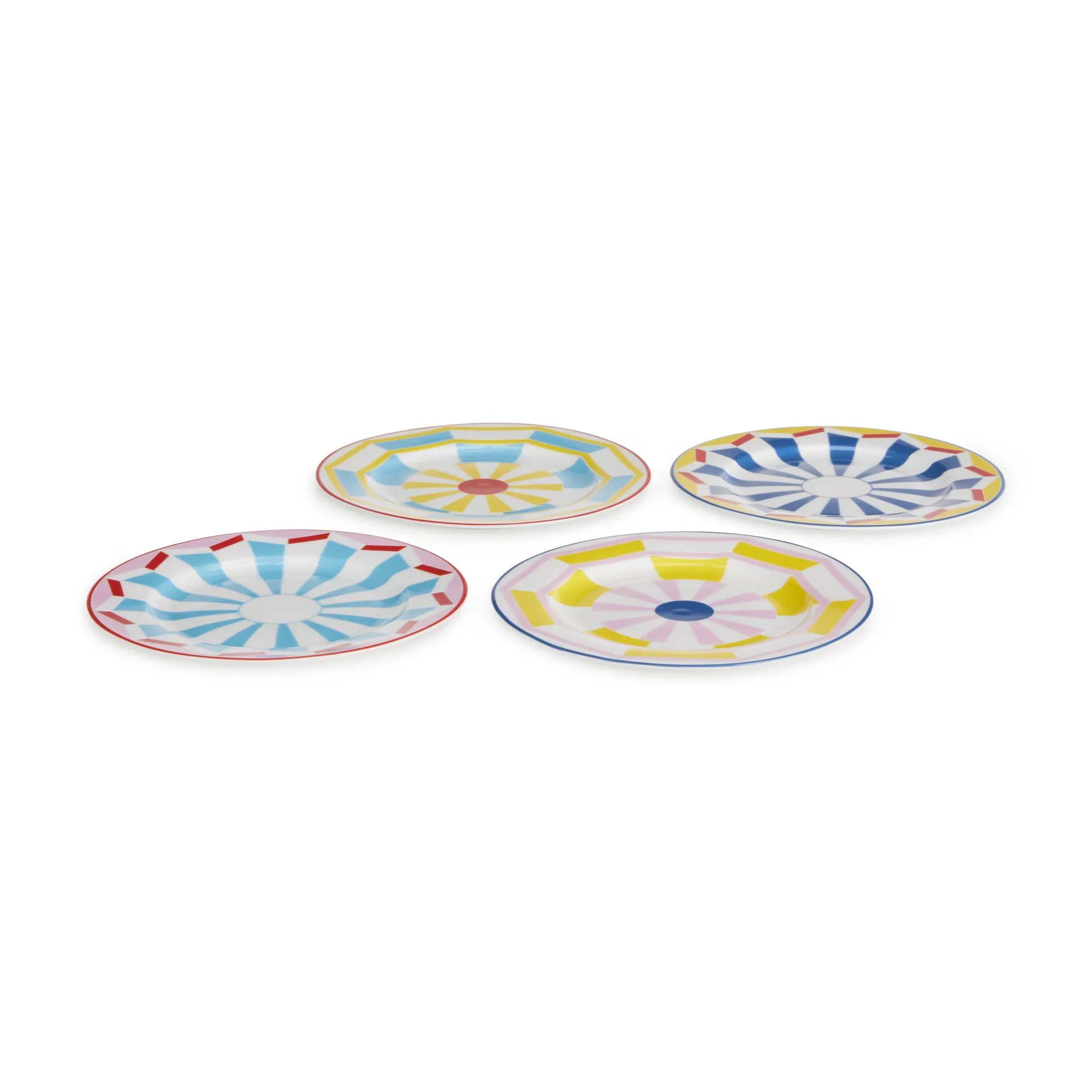Geocromia Porcelain Dinnerware - Dessert Plate Set of 4