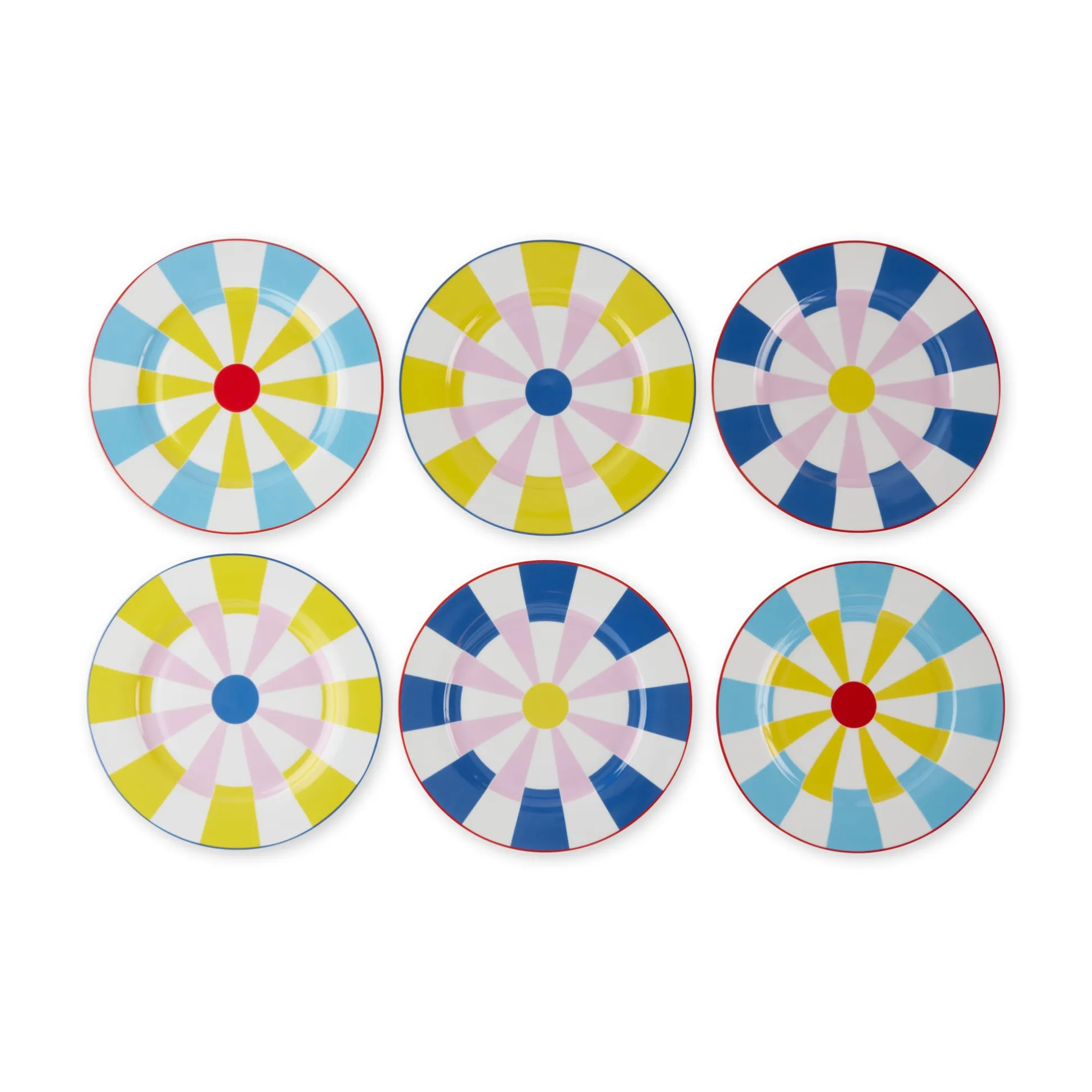 Geocromia Porcelain Dinnerware - Dinner Plate Set of 6