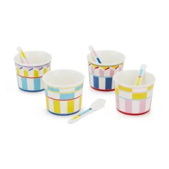 Geocromia Porcelain Dinnerware - Ice Cream Bowl Set of 4