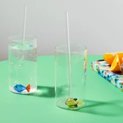 Glass Fish Straws - Set of 2