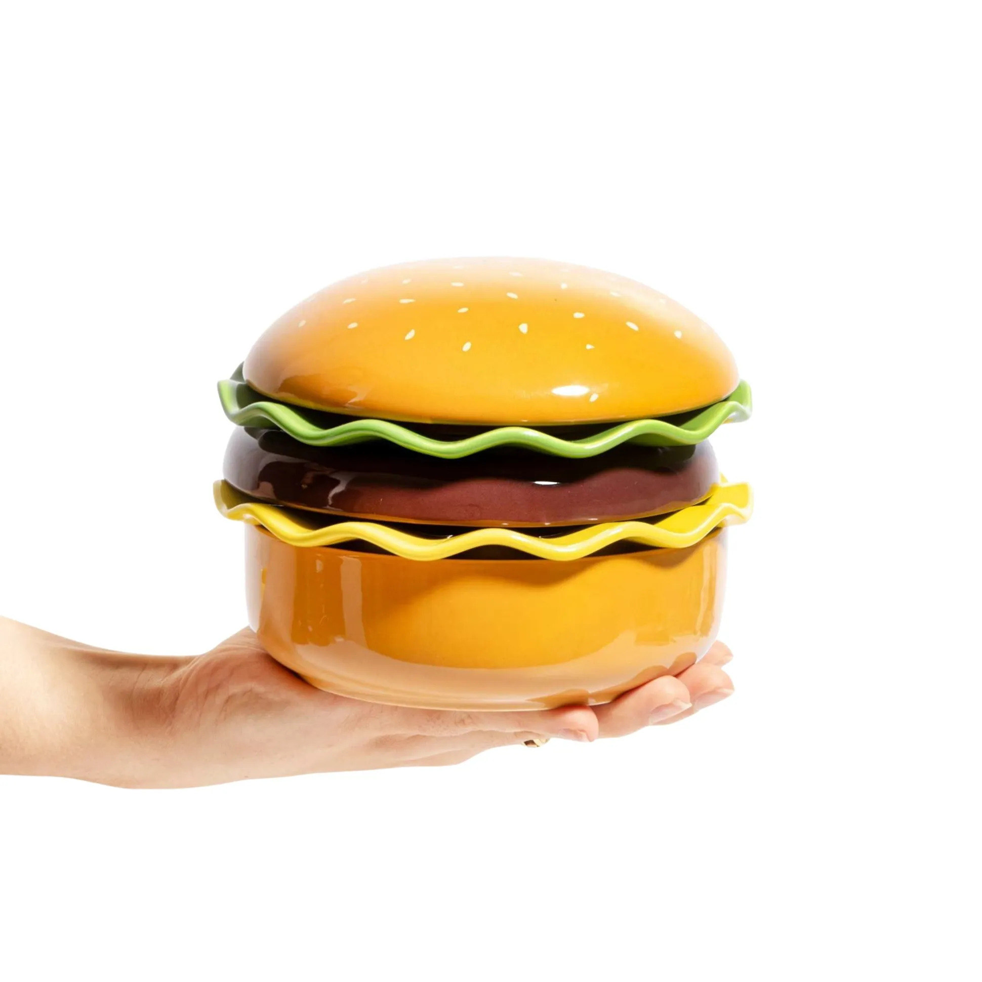 Hamburger Ceramic Stacking Plate Set