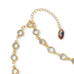 Haricot Vert Crystal Chain NYC Pendant Necklace