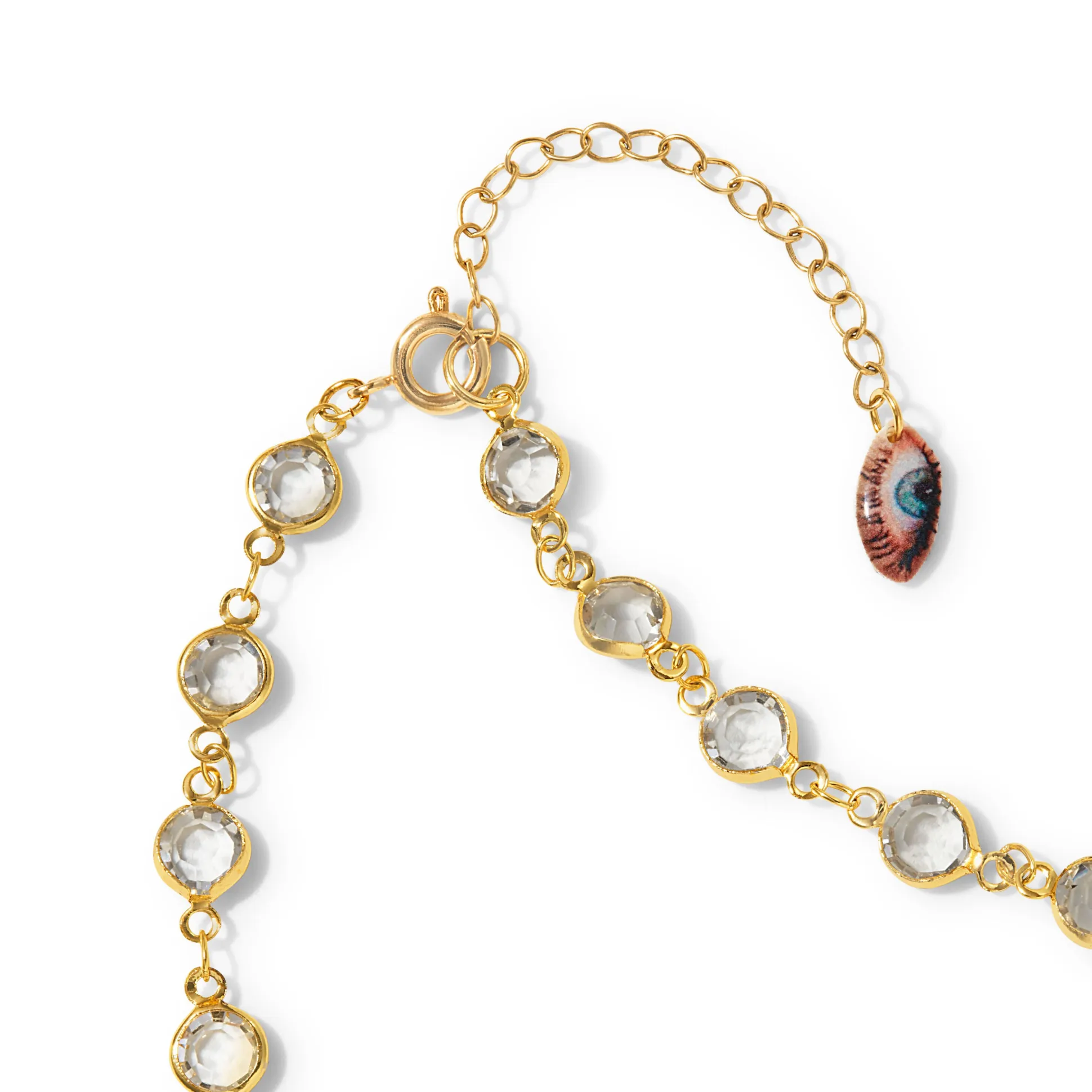 Haricot Vert Crystal Chain NYC Pendant Necklace
