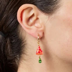 Haricot Vert Small Hoop Earrings with NYC Icon Charms