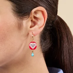 Haricot Vert Small Hoop Earrings with NYC Icon Charms