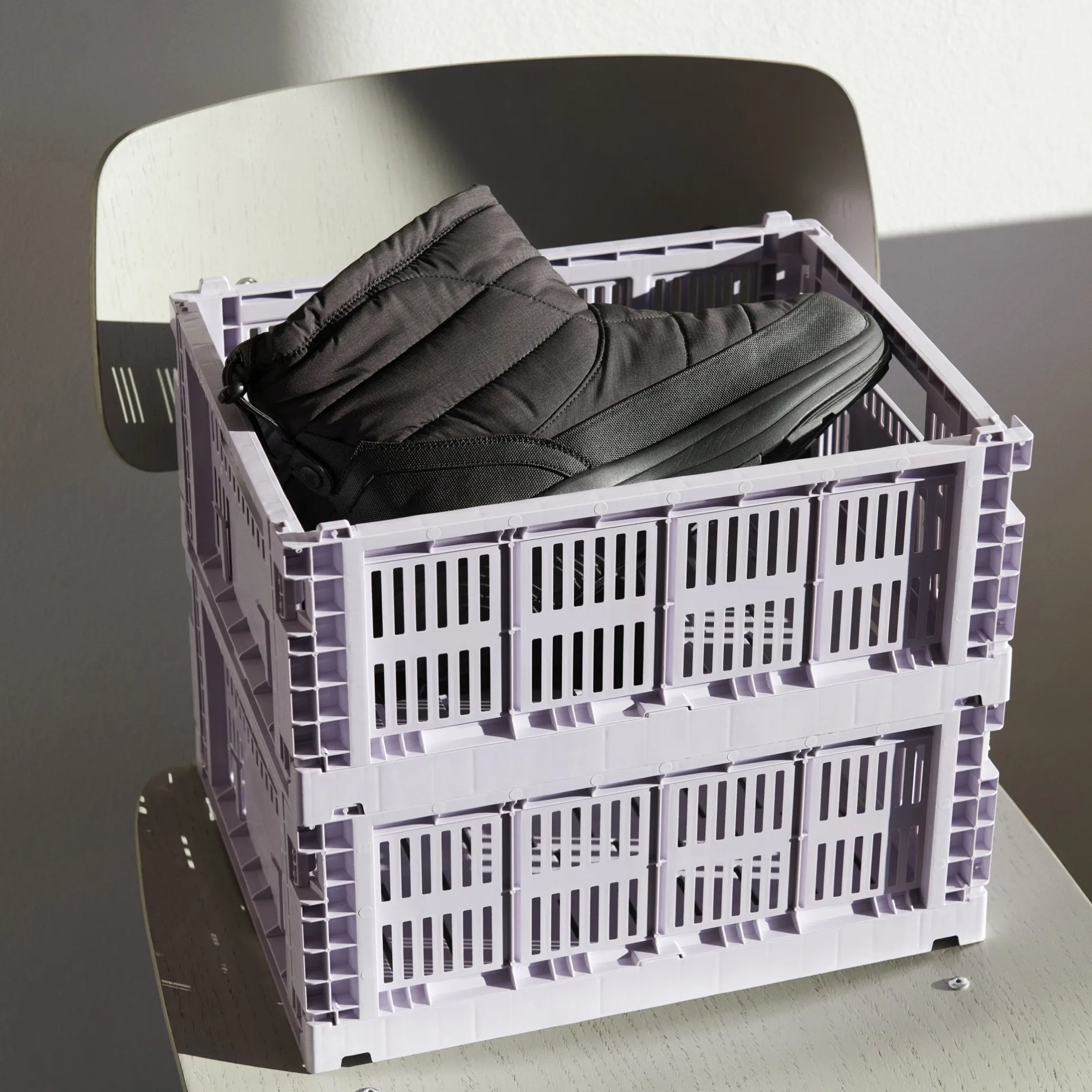 HAY Recycled Plastic Collapsible Color Crate