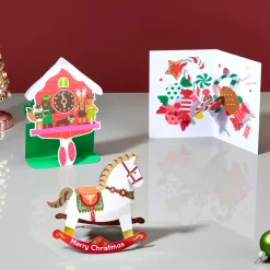 Holiday Cuckoo Clock Pop-Up Cards - Set of 8