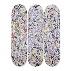 Jackson Pollock White Light Skateboard Triptych from The Skateroom