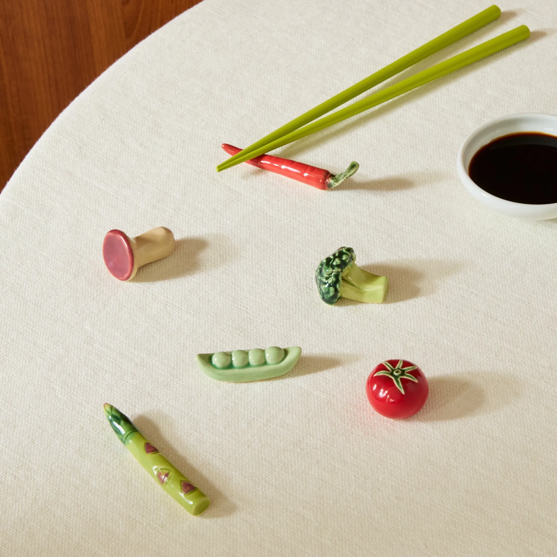 Japanese Ceramic Food Chopsticks Rest - Mushroom