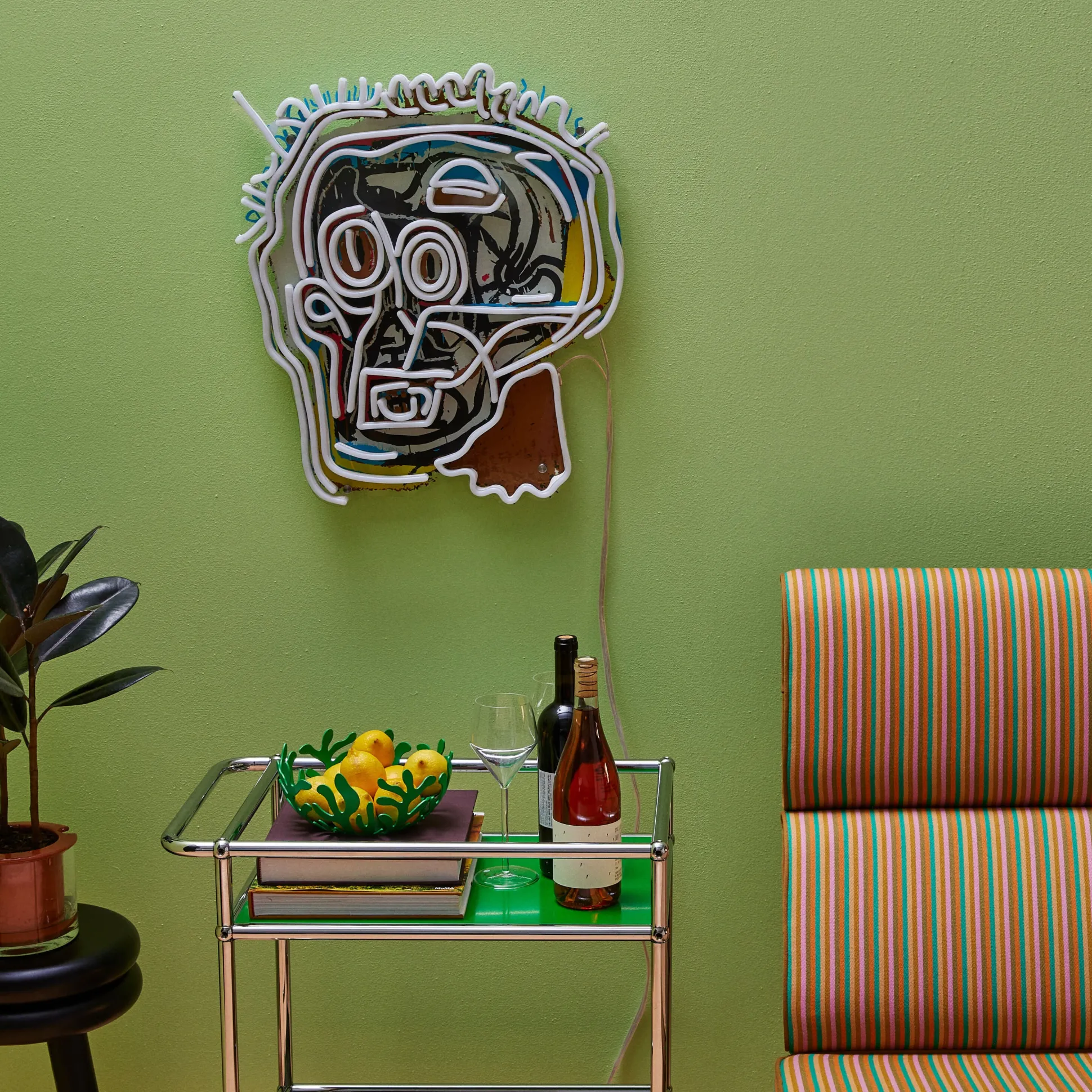 Jean-Michel Basquiat Head Neon Sign