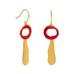 Joan Miró Gold-Plated Circle Teardrop Earrings