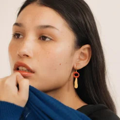 Joan Miró Gold-Plated Circle Teardrop Earrings