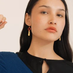 Joan Miró Gold-Plated Circle Teardrop Earrings