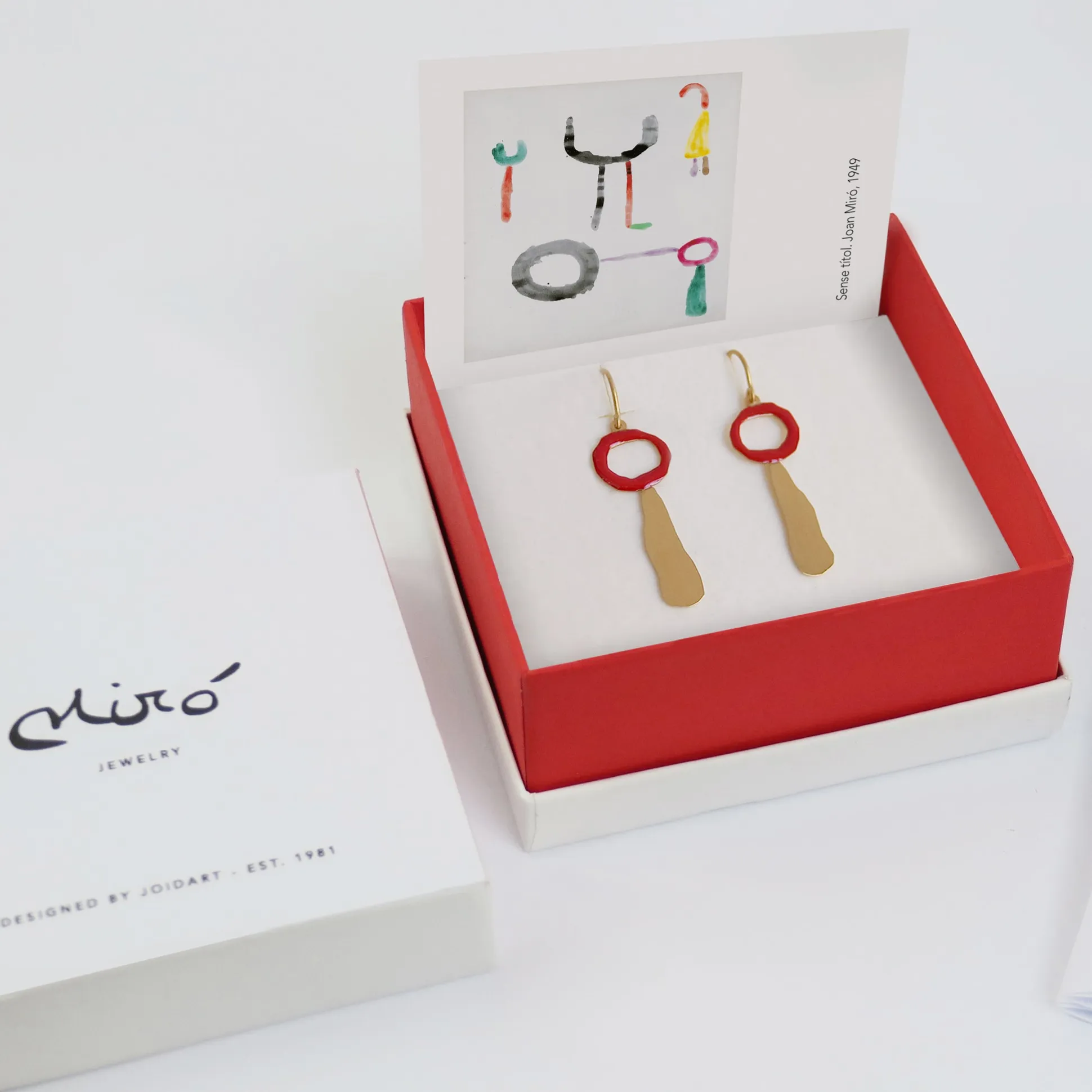 Joan Miró Gold-Plated Circle Teardrop Earrings