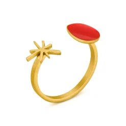 Joan Miró Gold-Plated Dot & Star Cuff Ring