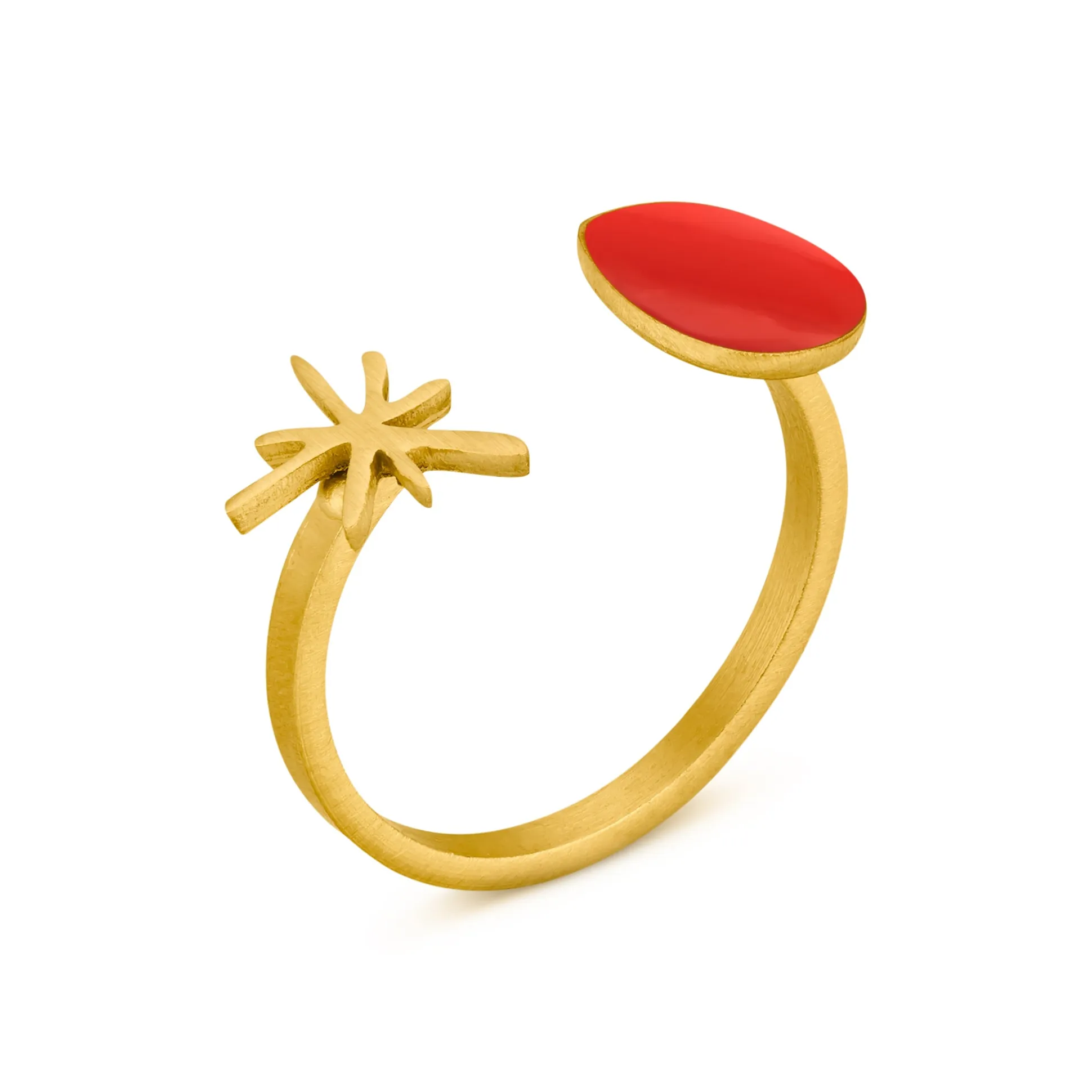 Joan Miró Gold-Plated Dot & Star Cuff Ring