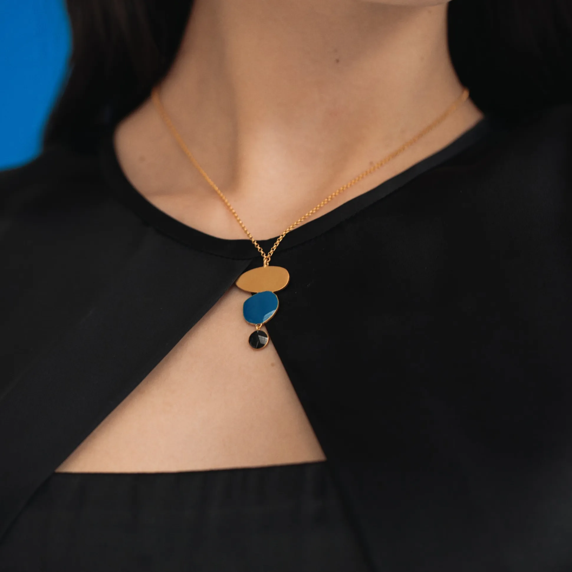 Joan Miró Gold-Plated Linear Dots Necklace