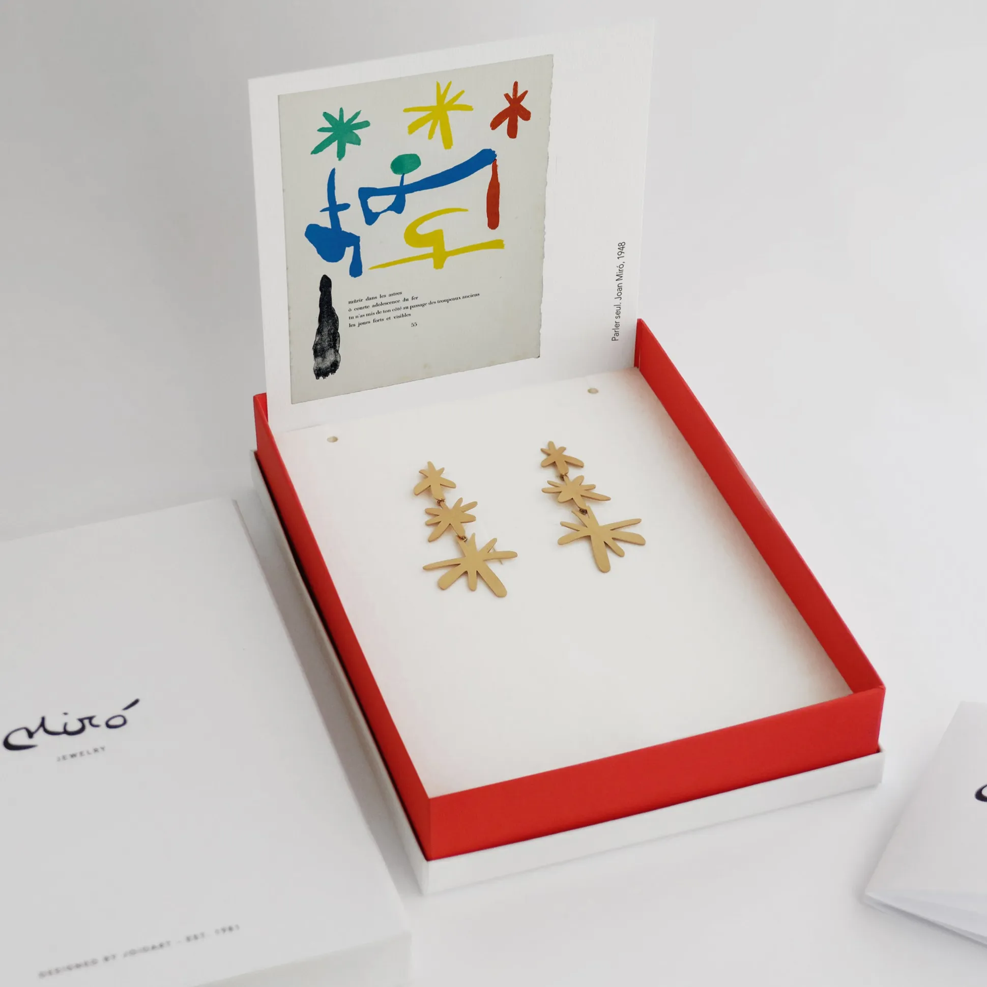 Joan Miró Gold-Plated Linear Star Earrings