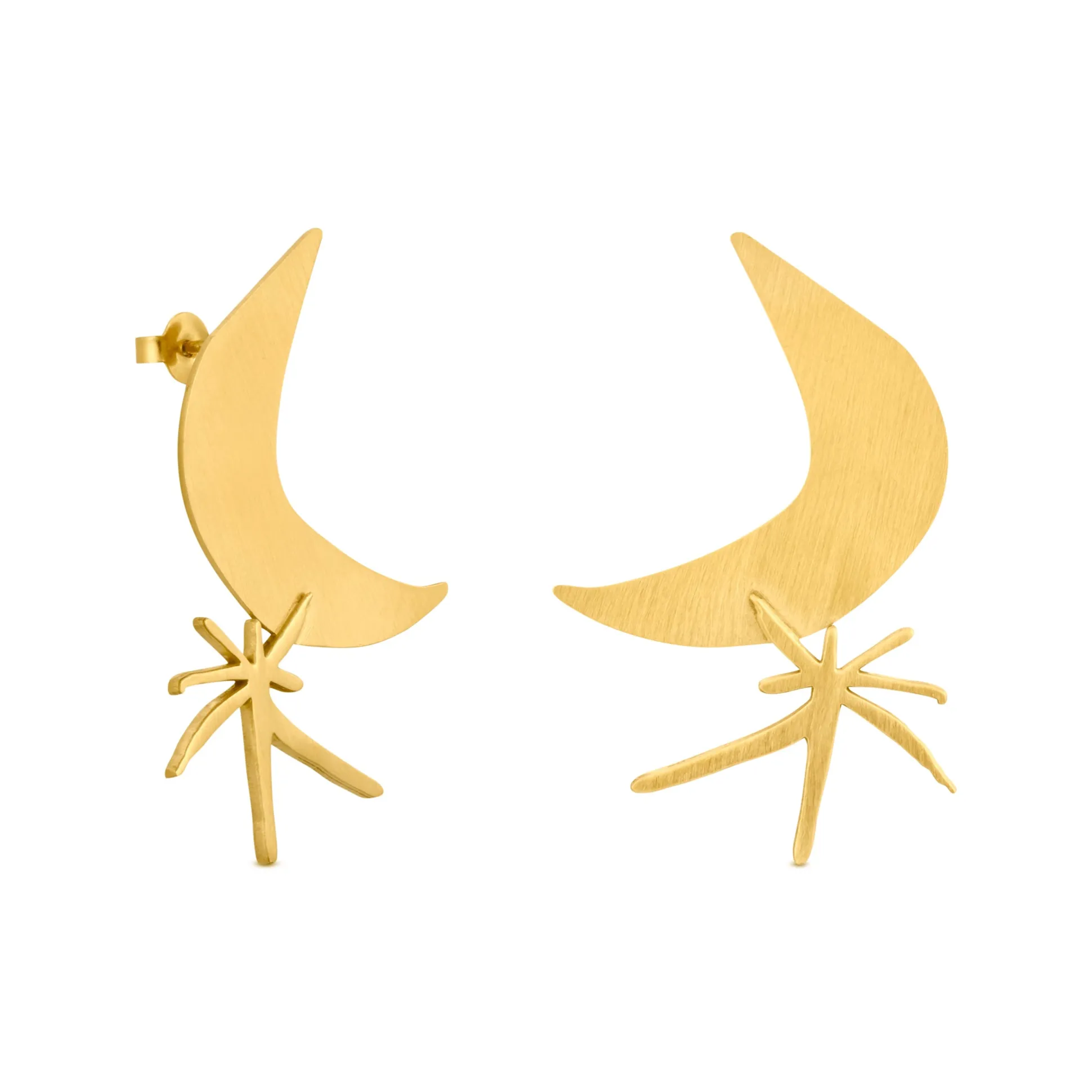 Joan Miró Gold-Plated Moon & Star Earrings