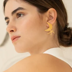 Joan Miró Gold-Plated Moon & Star Earrings