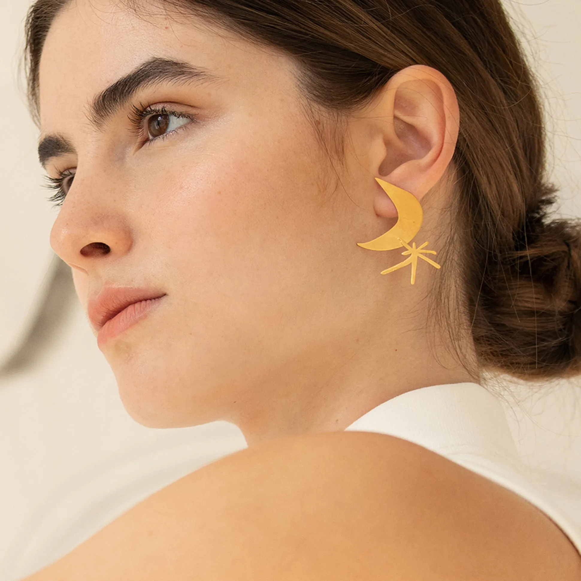 Joan Miró Gold-Plated Moon & Star Earrings