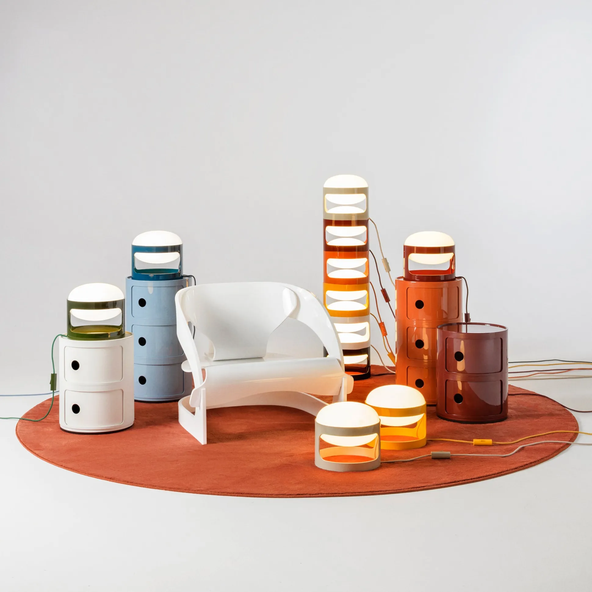 Joe Colombo KD28 Stacking Table Lamp from Kartell