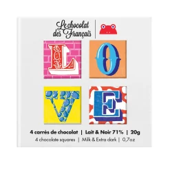 Le chocolat des Français Chocolate Love Box - 4 Pieces