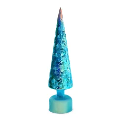 LED Lighted Starry Night Spinning Glass Tree