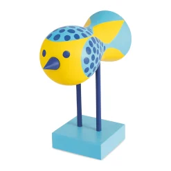 Lisa Larson Wooden Bird Object - Blue Base