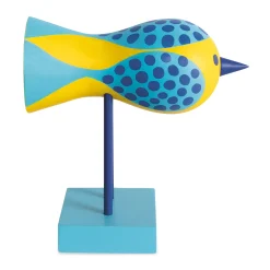 Lisa Larson Wooden Bird Object - Blue Base