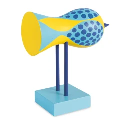 Lisa Larson Wooden Bird Object - Blue Base